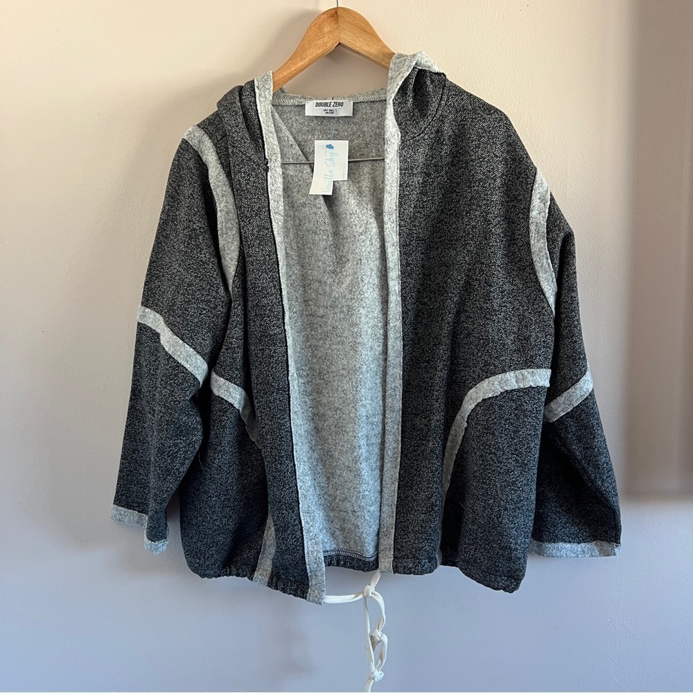 Double Zero NWT Gray Hooded Cardigan Size Small